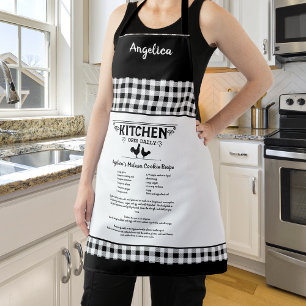 Custom Recept Zwart Wit Boerderij Buffalo Plaid Schort