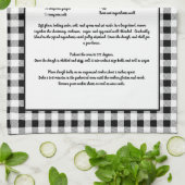 Custom Recept Zwart Wit Boerderij Buffalo Plaid Theedoek (Gevouwen)