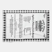 Custom Recept Zwart Wit Boerderij Buffalo Plaid Theedoek (Horizontaal)