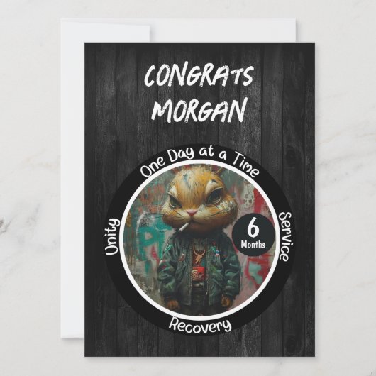 Custom Recovery Jubileum Kaart - Edgy Street Art (Voorkant)