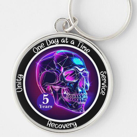 Custom Recovery Milestone Gift - Cyberpunk Sleutelhanger (Voorkant)