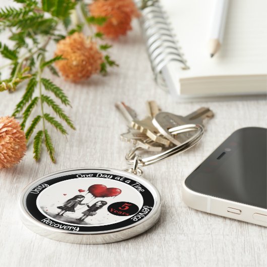 Custom Recovery Milestone Gift Sleutelhanger (Zijkant)