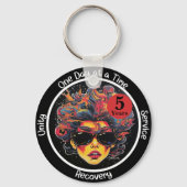 Custom Recovery Milestone Gift voor haar - Pop Art Sleutelhanger (Voorkant)