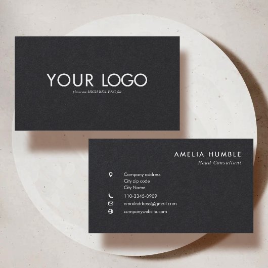 Custom Rectangular Logo Business card template Visitekaartje