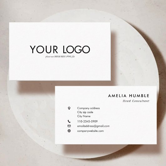 Custom Rectangular Logo Business card template Visitekaartje