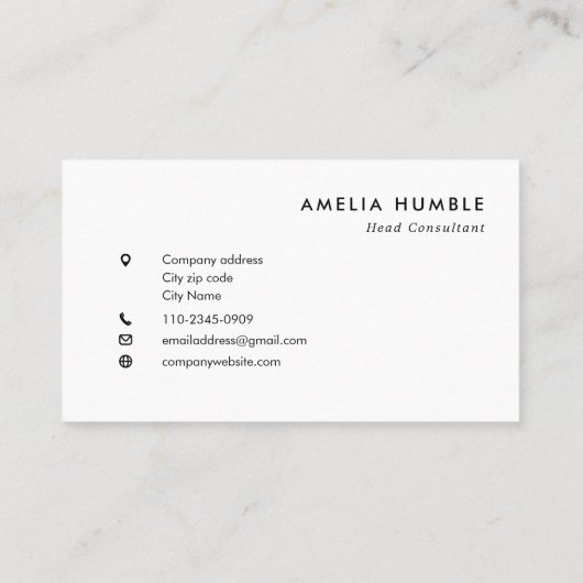 Custom Rectangular Logo Business card template Visitekaartje (Achterkant)