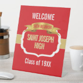 Custom Red 50th Class Reunion  Reclamebord Met Voetstuk (Insitu)