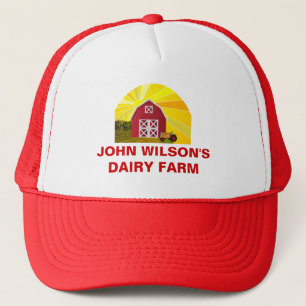 Custom Red Barn Yellow Sunrise Boerderij Company's Trucker Pet
