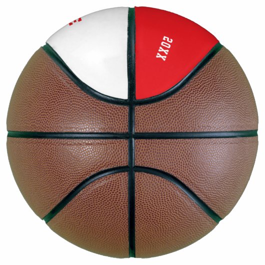 Custom Red Basketball with Name, Number, Team Basketbal (Rechts)