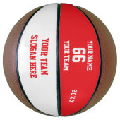 Custom Red Basketball with Name, Number, Team Basketbal (Verticaal)