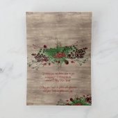 Custom Red Berries Green Holly Botanical Foliage Feestdagen Kaart (Binnen)