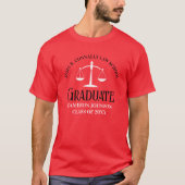 Custom Red Black Law School Afstuderen T-shirt (Voorkant)