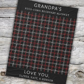Custom Red Black Plaid Funny Opa uit het Kinder Fleece Deken