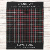 Custom Red Black Plaid Funny Opa uit het Kinder Fleece Deken