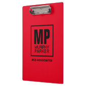 Custom Red Black Square Business Monogram Logo Klembord (Links)