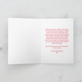 Custom Red Bow No Photo Christmas Letter Folded Feestdagen Kaart (Binnen)