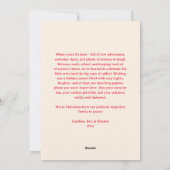 Custom Red Bow No Photo Christmas Letter Message Feestdagenkaart (Achterkant)