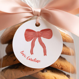 Custom Red Bow Personalized Valentine's Day  Bedankjes Labels