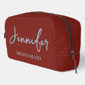 Custom Red Bridesmaid Makeup Bag for Bride Squad Toilettasje (Rechterhoek)