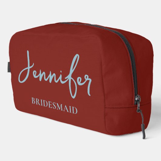 Custom Red Bridesmaid Makeup Bag for Bride Squad Toilettasje (Rechterhoek)