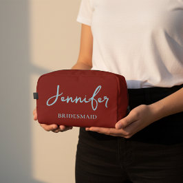 Custom Red Bridesmaid Makeup Bag for Bride Squad Toilettasje