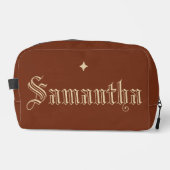 Custom Red Brown Toiletry Bag for Mom or Teacher Toilettasje (Voorkant)