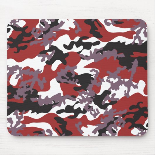 Custom Red Camo Mousepad Muismat (Voorkant)