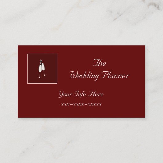 Custom Red Champagne Visitekaartje (Voorkant)