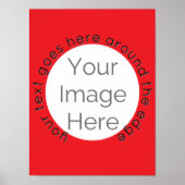 Custom Red Circle Photo Poster – Afbeelding en tek (Voorkant)