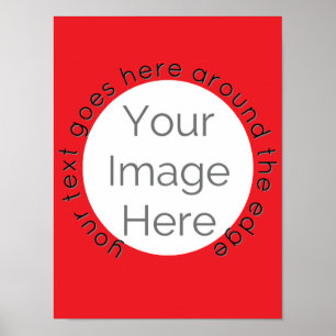 Custom Red Circle Photo Poster – Afbeelding en tek