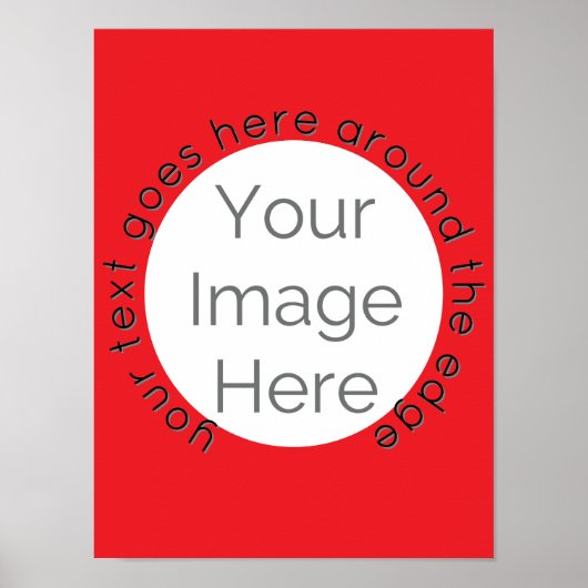 Custom Red Circle Photo Poster – Afbeelding en tek (Voorkant)