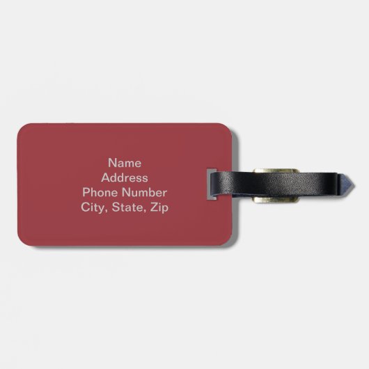 Custom Red Elegant Designer Heart Bagagelabel (Achterkant horizontaal)