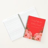 Custom Red Floral Postpartum Journal For New Moms Notitieboek (Binnen)