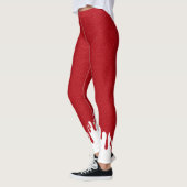 Custom Red Glitter Leggings with White Drips (Links)