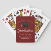 Custom Red Gold Afstuderen 2023 Afstuderen cadeau Pokerkaarten (Achterkant)