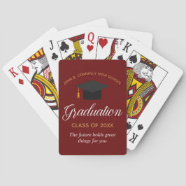 Custom Red Gold Afstuderen 2023 Afstuderen cadeau Pokerkaarten