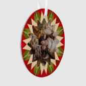 Custom Red Green Christmas Star Photo Gift Tree Ornament (voorkant)