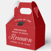 Custom Red High School Alumni Reunion Party Bedankdoosjes (Voorkant)
