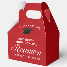 Custom Red High School Alumni Reunion Party Bedankdoosjes