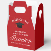 Custom Red High School Alumni Reunion Party Bedankdoosjes (Open)