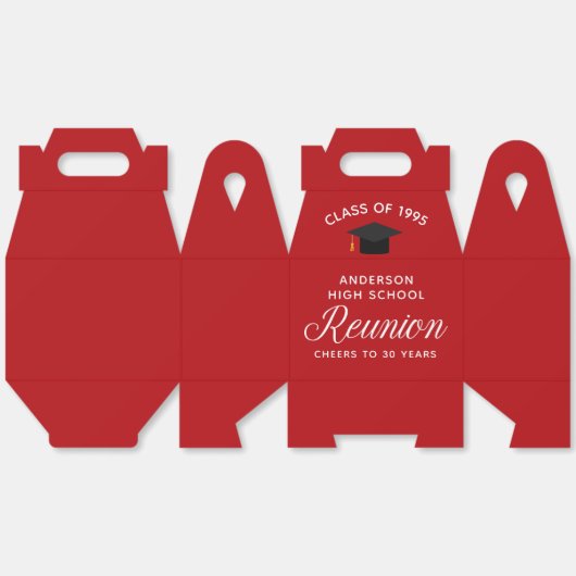 Custom Red High School Alumni Reunion Party Bedankdoosjes (Ongevouwen)