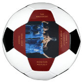 Custom Red High School Senior Photo Afstuderen Voetbal (Gedraaid)