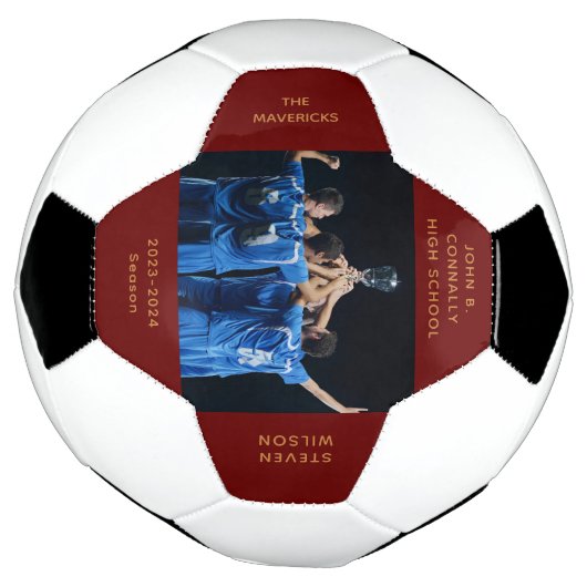Custom Red High School Senior Photo Afstuderen Voetbal (Gedraaid)