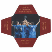 Custom Red High School Senior Photo Afstuderen Voetbal (Enkel)