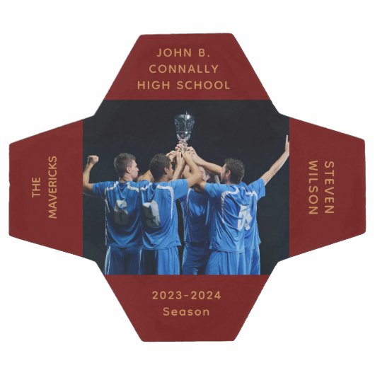 Custom Red High School Senior Photo Afstuderen Voetbal (Enkel)