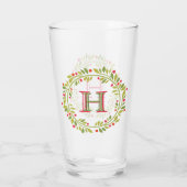 Custom Red Holly Berries Green Leaves Wreator Glas (Achterkant)