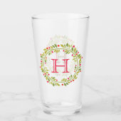 Custom Red Holly Berries Green Leaves Wreator Glas (Voorkant)
