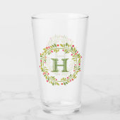 Custom Red Holly Berries Green Leaves Wreator Glas (Achterkant)