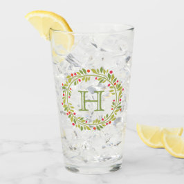 Custom Red Holly Berries Green Leaves Wreator Glas