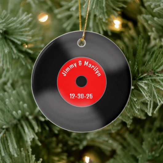 Custom Red Marriage Record Ornament  (Boom)